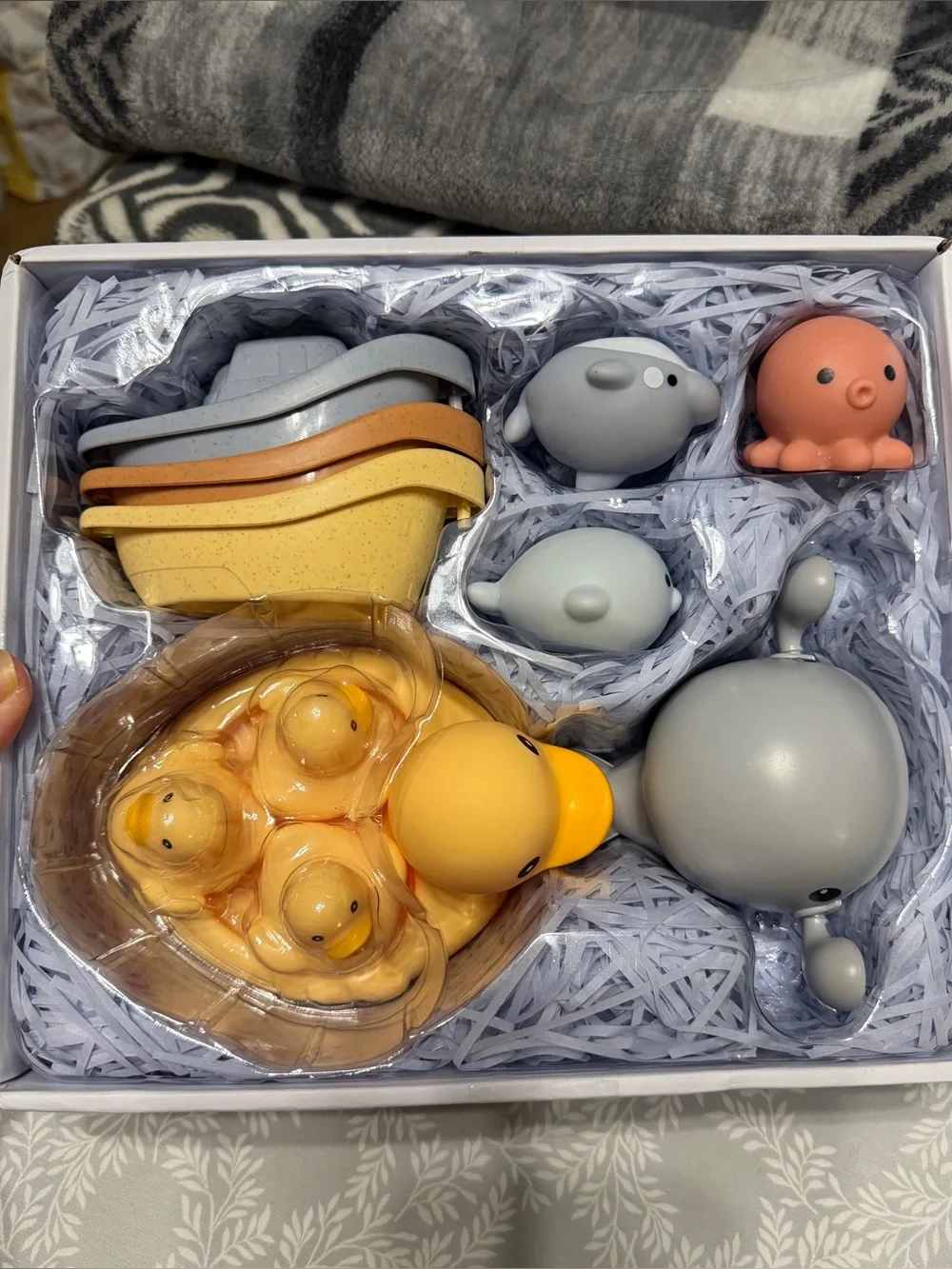 My First Bathtime 12-Piece Bath Toy Set - Yellow & Light Blue
